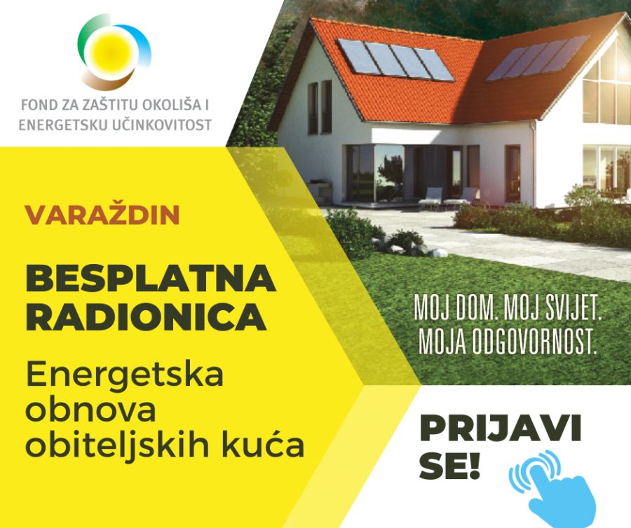 Prijavite se: u ponedjeljak besplatna radionica za energetsku obnovu obiteljskih kuća